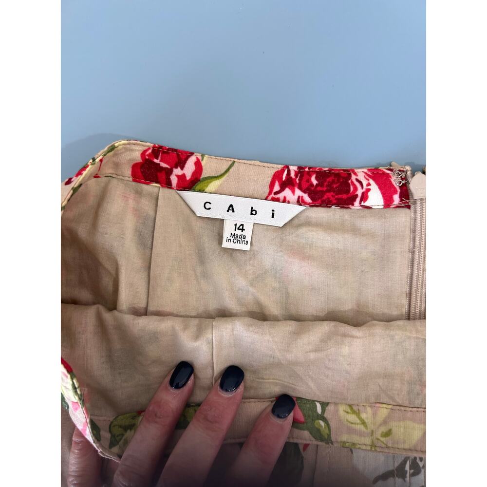 CAbi floral pleated retro skirt A line size 14 - Picture 5 of 7